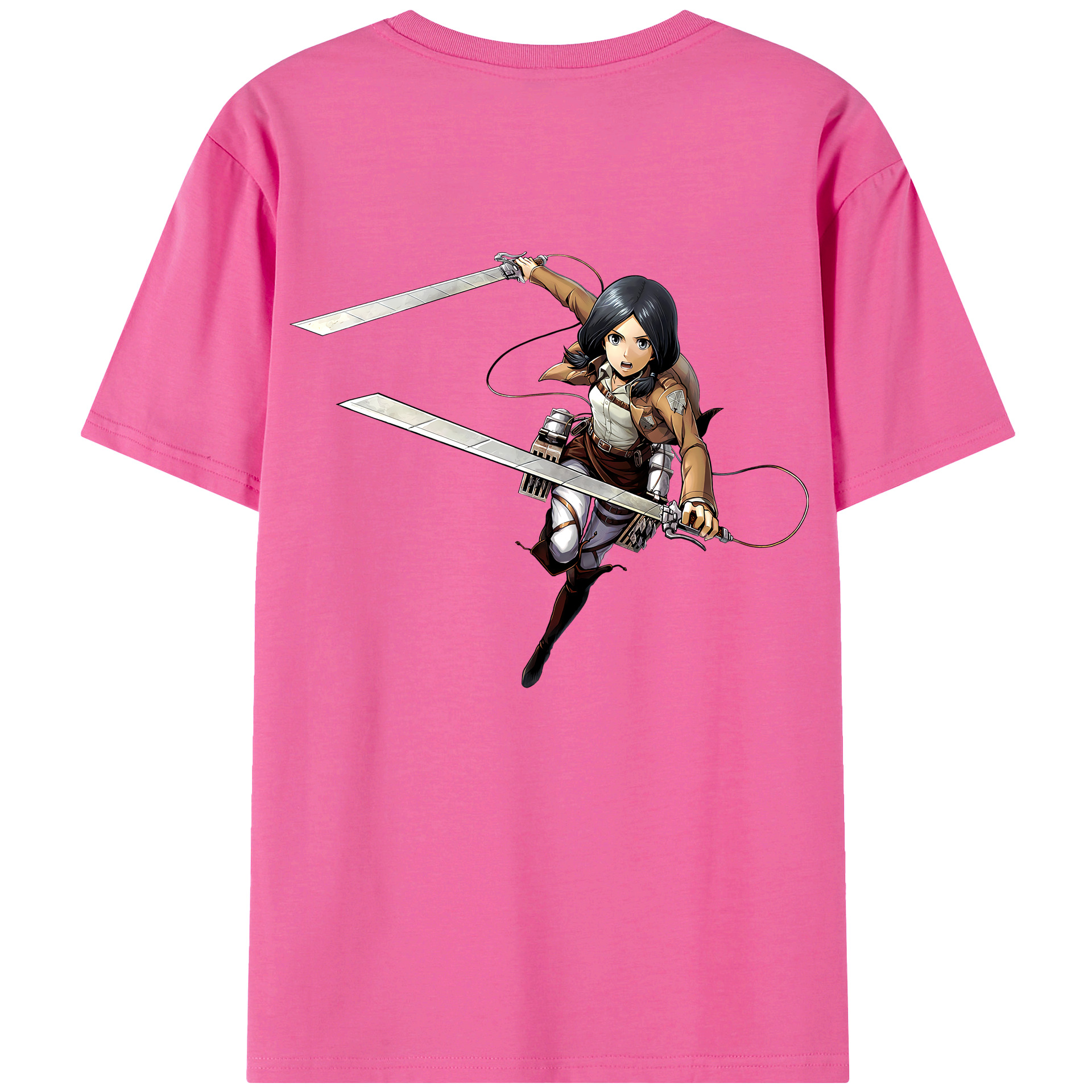 （画像用） 進撃の巨人 ミカサ·アッカーマン Attack on Titan Mikasa Ackerman レディース半袖Tシャツ(バックプリント)